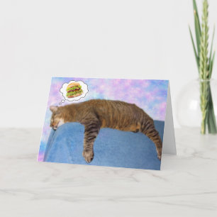 Carte Chat Lazy Et Cheeseburger Anniversaire