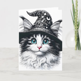 Carte Chat magique mignonne dans Assistant Casquette Spl