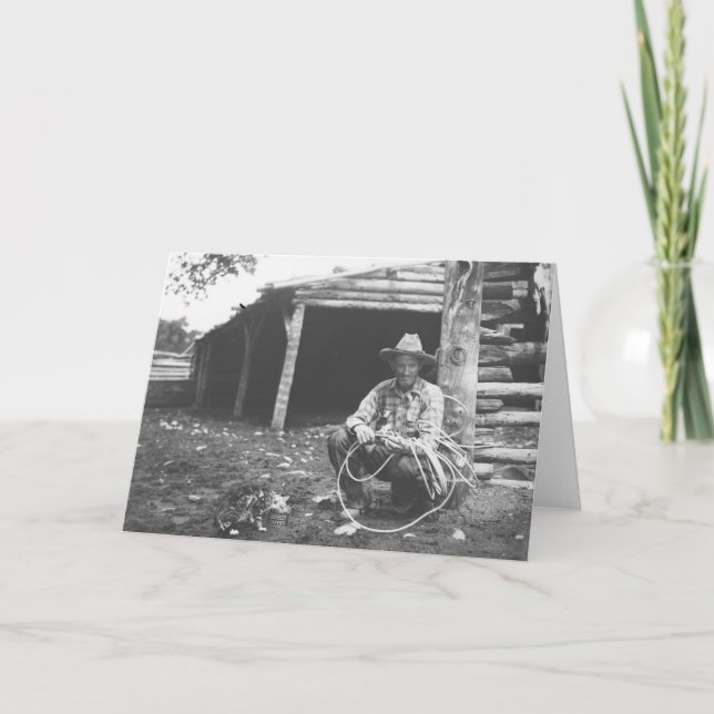 Carte Chat mangeant hors d'une boîte de café (Devant)