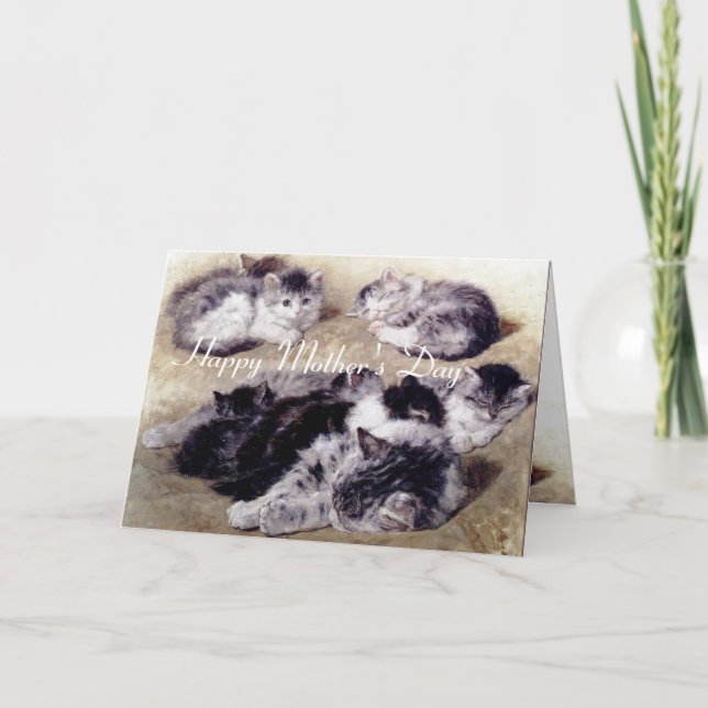 Carte CHAT MÈRE AVEC CUISINE / Fête des mères (Devant)