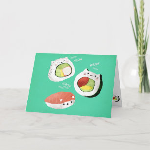 Carte Chat mignon de sushi