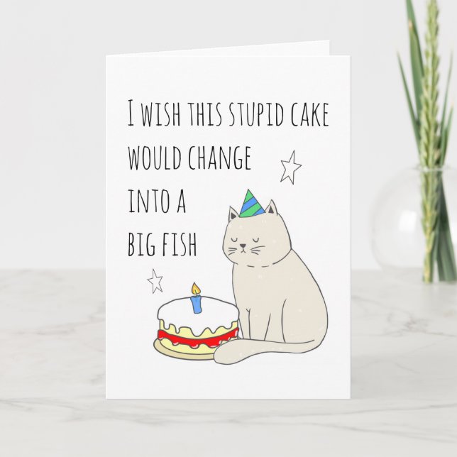 Carte Chat mignonne's Birthday Cake Wish (Devant)