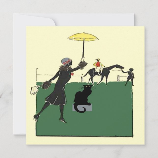 Carte Chat Noir À La Course Du Cheval (Devant)