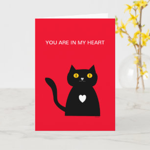 Carte Chat noir Coeur animal de compagnie Vous êtes dans
