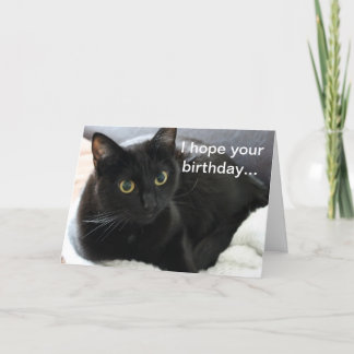 Carte Chat noir d'anniversaire