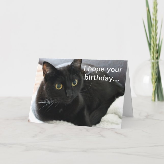 Carte Chat noir d'anniversaire (Devant)
