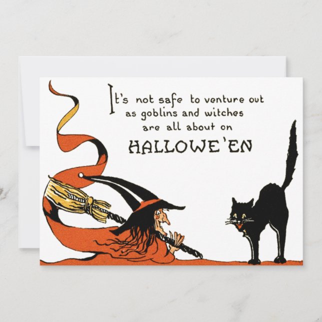 Carte Chat noir de chambre de sorcière (Devant)