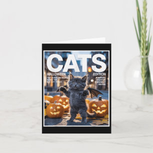 Carte Chat Noir Drôle En Costume De Chat Cute Halloween 