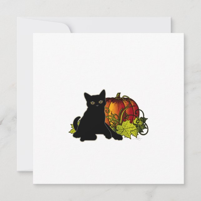 Carte Chat noir et Citrouille (Devant)