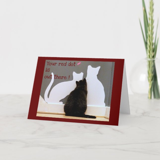 Carte Chat noir et point rouge (Devant)
