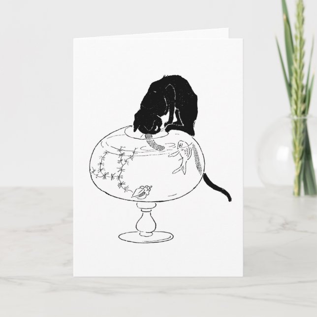 Carte Chat noir et poisson d'or, Alexandre Steinlen (Devant)