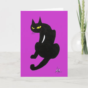 CARTE CHAT NOIR HALLOWEEN PARTY