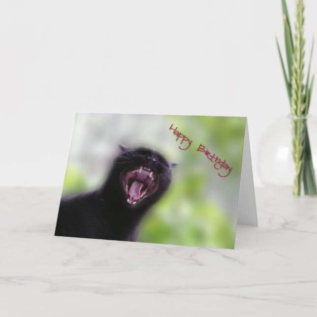 Carte Chat noir Joyeux anniversaire (Devant)