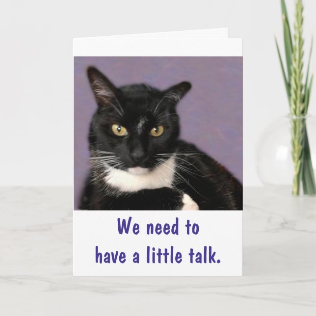 Carte Chat Noir Purrfect Joyeux Anniversaire (Devant)