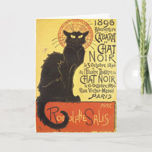 Carte Chat Noir Steinlen Belle Epoque Vintage Art