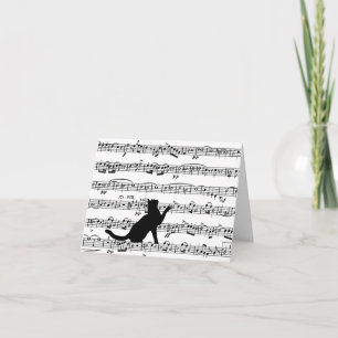 Carte Chat noir sur feuille