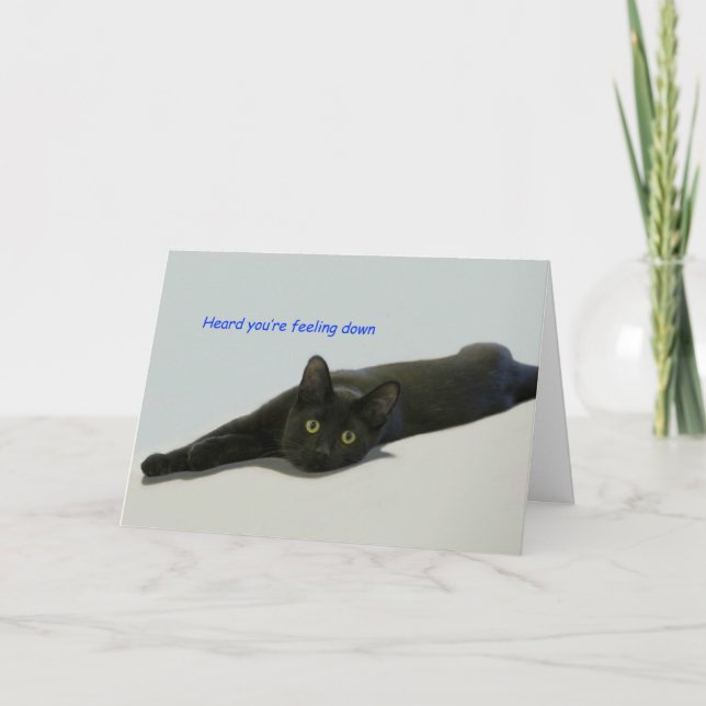 Carte Chat noir vaporisé sur le sol (Devant)