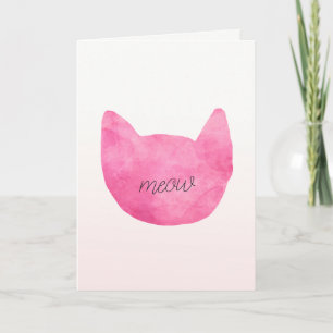 Carte Chat Ombre rose pâle