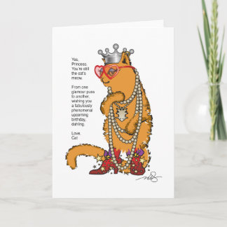 Carte Chat orange mignon Glamour Puss