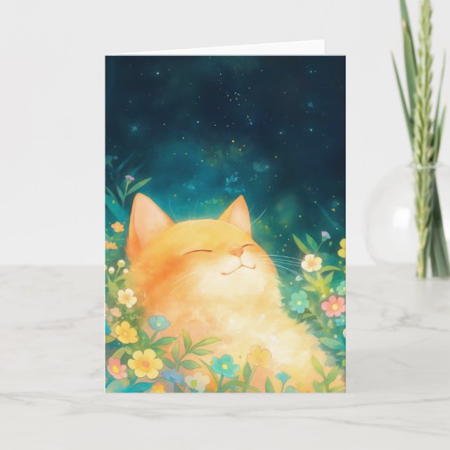 Carte Chat Orange Paisible Nap (Devant)
