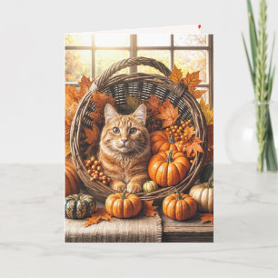 Carte Chat Orange Pour Novembre Anniversaire