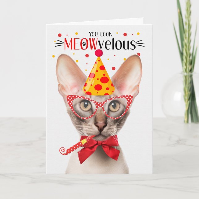 Carte Chat Oriental Shorthair MEOWvelous Anniversaire (Devant)