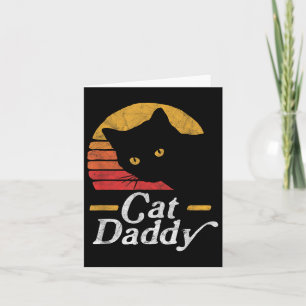 Carte Chat Papa Vintage 80 Style Chat Rétro Disques