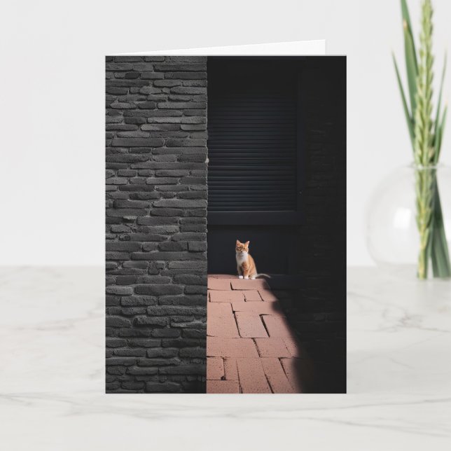 Carte Chat perdu dans Dark Alley Penser à vous (Devant)