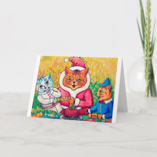 Carte Chat Père Noël, Louis Wain