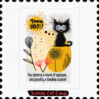 Carte Chat Peureux Merci