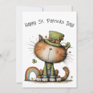 Carte Chat plat mignon de la Saint-Patrick
