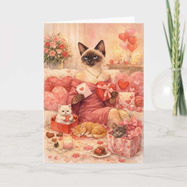 Carte Chat pour la Saint-Valentin  (Devant)