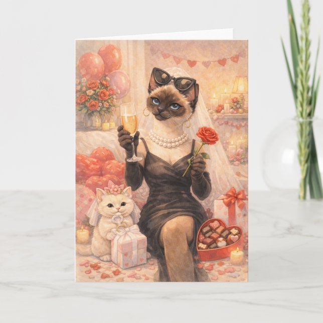 Carte Chat pour la Saint-Valentin  (Devant)