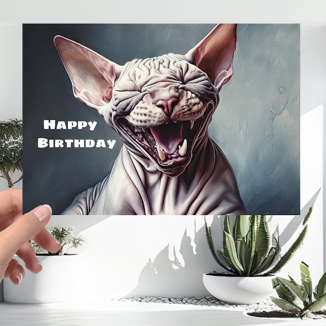 Carte Chat Pussy Sphynx - Joyeux anniversaire (Créateur téléchargé)