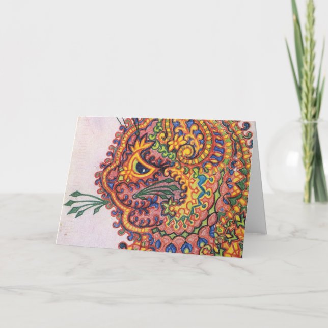 Carte Chat Pyschedelic Par Louis Wain (Devant)