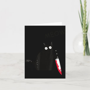 Carte Chat Quel_ Chat Noir Meurtrier Avec Couteau Hallow