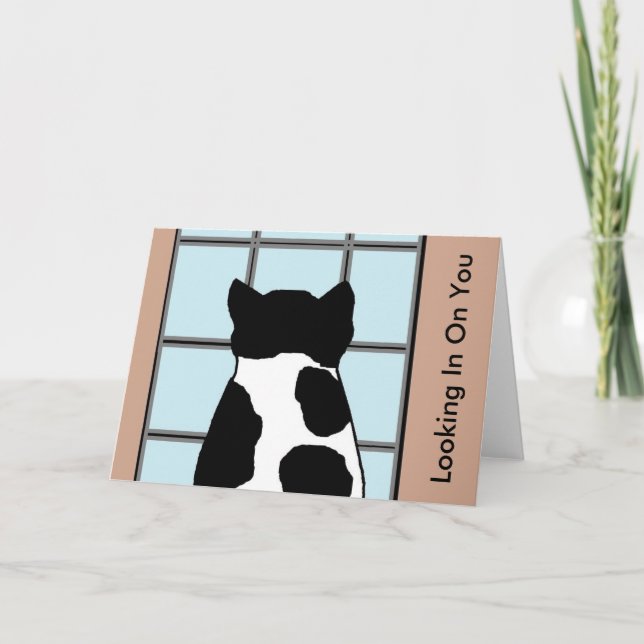 Carte Chat Regarde Par La Fenêtre "Regarde Par Toi" (Devant)