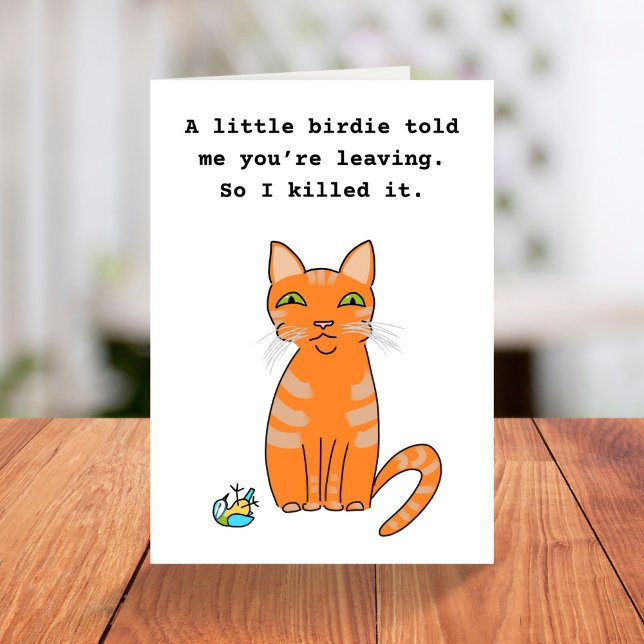 Carte Chat roux drôle quittant la retraite (Créateur téléchargé)