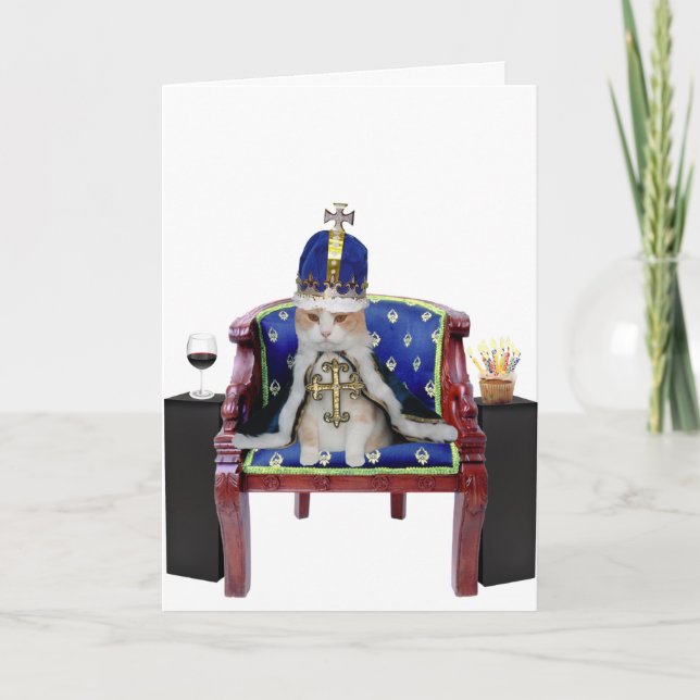 Carte Chat royal d'anniversaire (Devant)