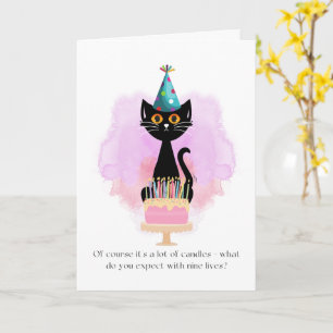 Carte Chat   Sarcastic Party Casquette Chat Funny Birthd