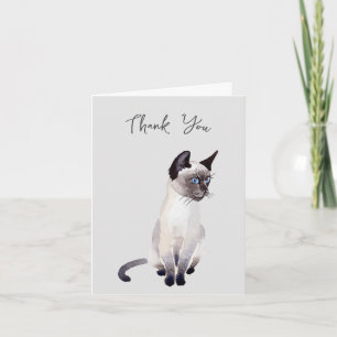 Carte Chat siamois aquarelle