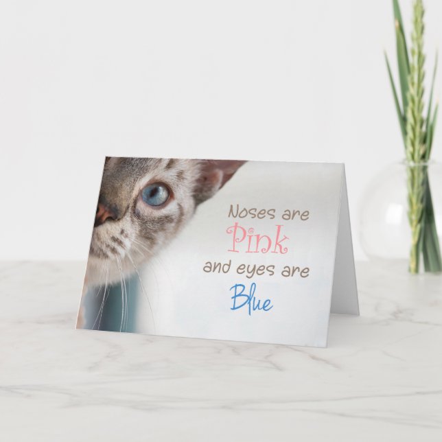 Carte Chat siamois avec le jour de mère rose de nez (Devant)