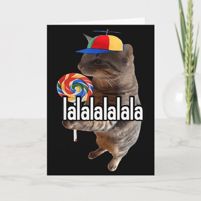 Carte Chat Silly Avec Mème De Sucette  (Devant)