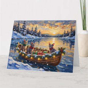 Carte Chat Sphynx Noël Bateau Fêtes