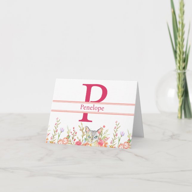 Carte Chat sucré et papier de papeterie personnelle fron (Devant)