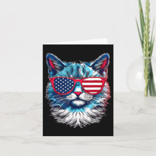 Carte Chat Sungles Usa Drapeau 4 juillet commémoration