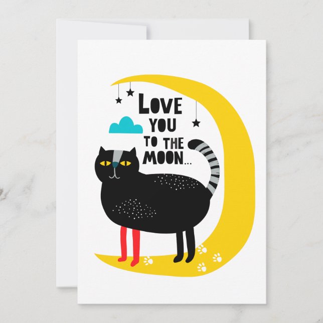 Carte Chat sur la lune (Devant)