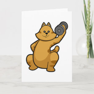 Carte Chat sur l'épaule avec haltère