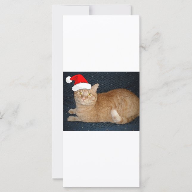 Carte Chat Tabby Orange de Noël (Devant)