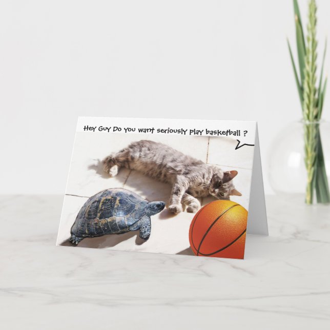 CARTE CHAT, TORTUE ET BASKETBALL (Devant)